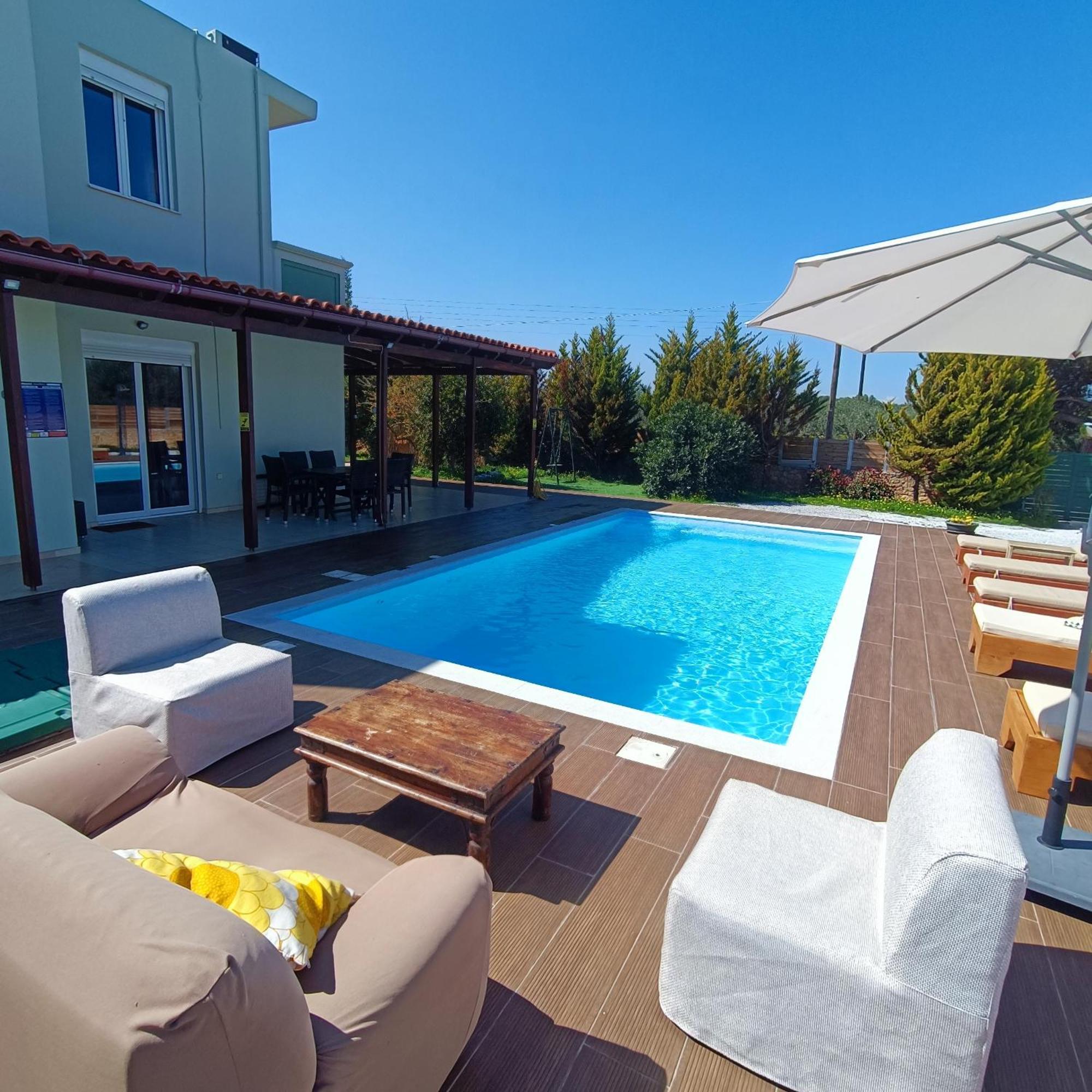 Drosoula Villa 3Bdr Private Swimming Pool Chorafakia Bagian luar foto