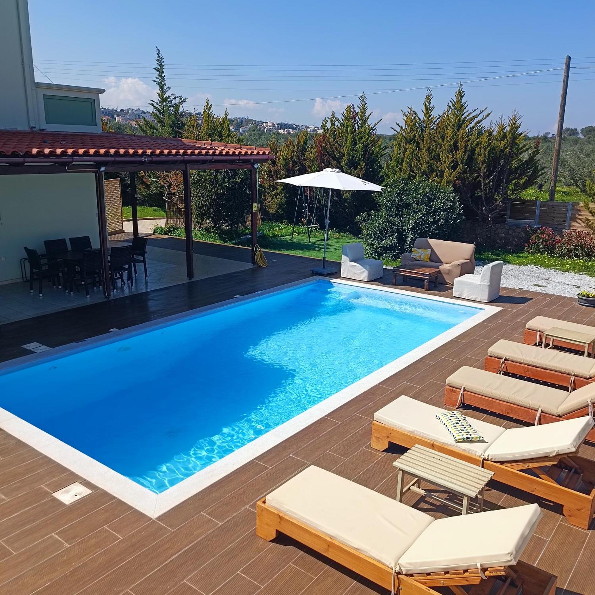 Drosoula Villa 3Bdr Private Swimming Pool Chorafakia Bagian luar foto